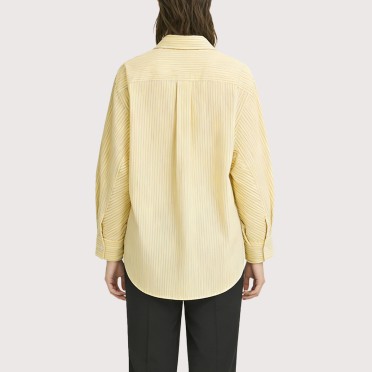 Retro-style striped long-sleeved shirt