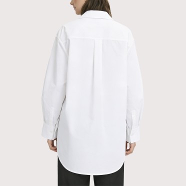 White Retro-style striped long-sleeved shirt