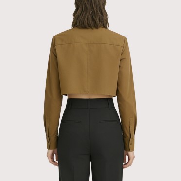 Brown Striped lightweight collared shirt